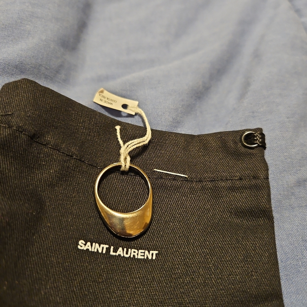 🛑SAINT LAURENT Bague Anneau Bombe Brass Metal Ring